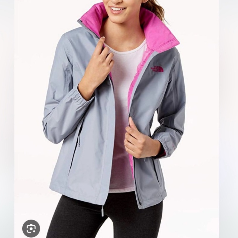 The North Face Pink Grey Ribbon Resolve Jacket Women's